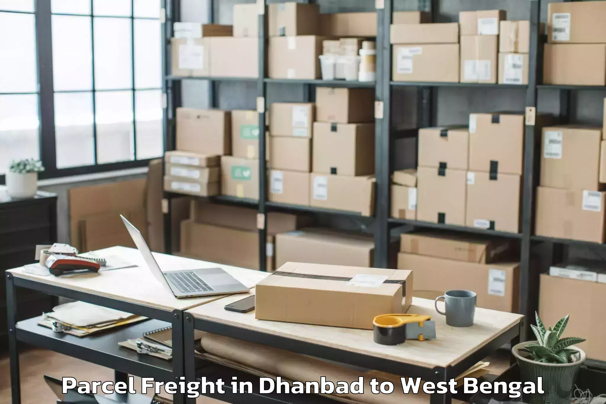 Easy Dhanbad to Medinipur Parcel Freight Booking